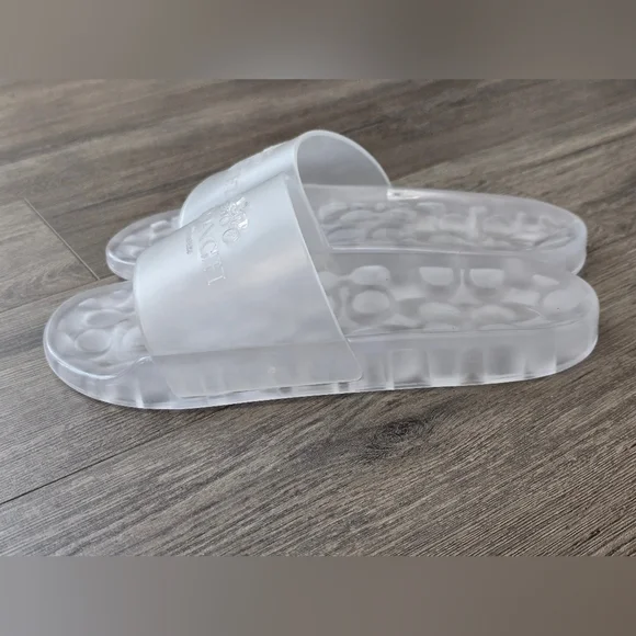 Coach Ulyssa Rubber Slide Clear Size 8 Coastal Nautical Vaca Casual Streetwear - Picture 10 of 15